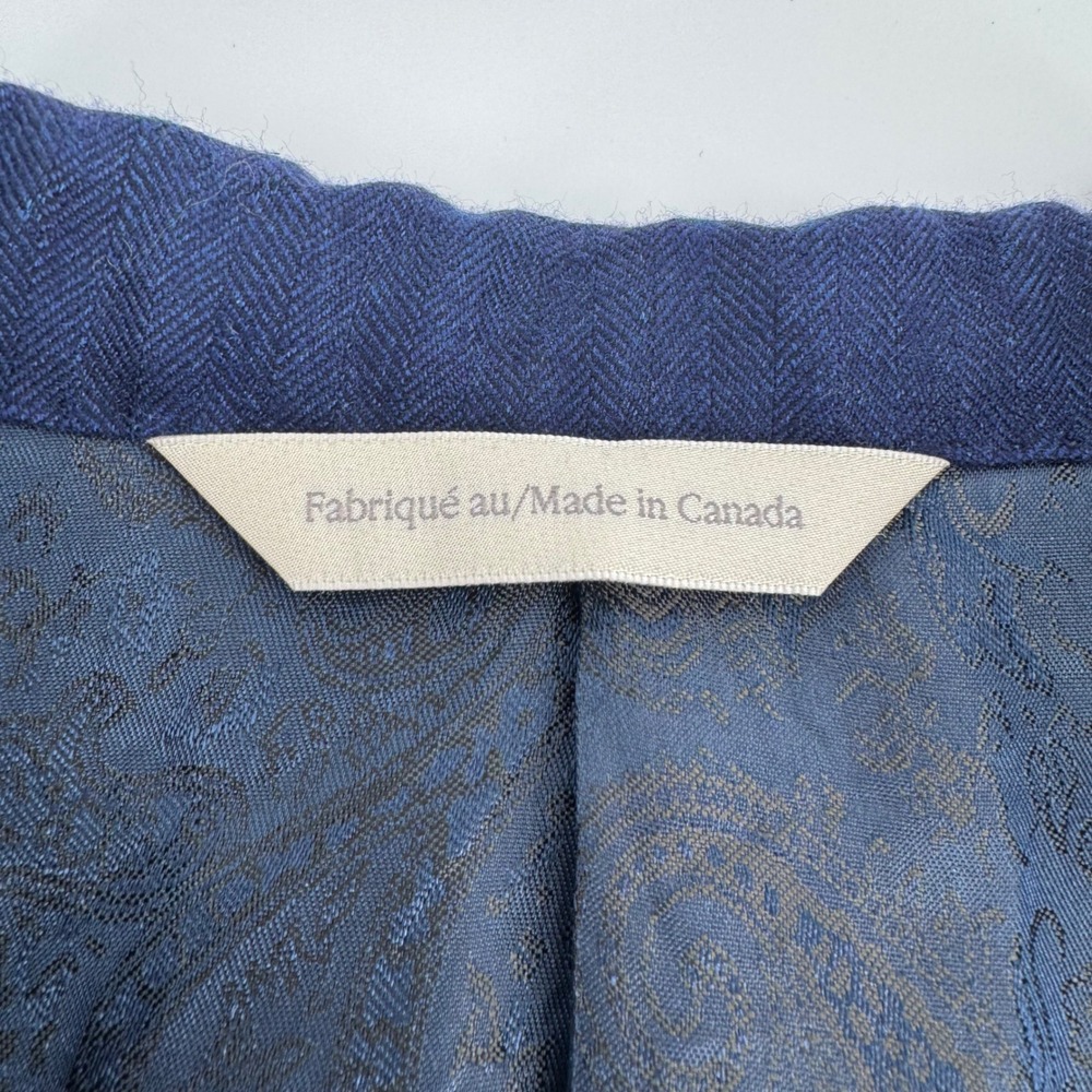 J.P. Tilford Samuelsohn Loro Piana Blazer Men 42L Blue Cashmere Silk Herringbone - Picture 8 of 16